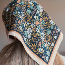 Load image into Gallery viewer, MIDNIGHT GARDEN SILK BANDANA