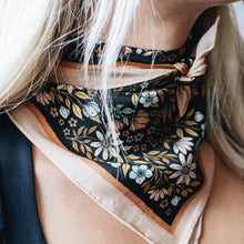 Load image into Gallery viewer, MIDNIGHT GARDEN SILK BANDANA