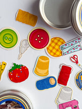 Load image into Gallery viewer, SEWING KIT STICKER TIN