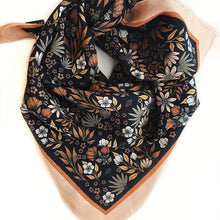 Load image into Gallery viewer, MIDNIGHT GARDEN SILK BANDANA