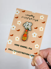 Load image into Gallery viewer, HOT SAUCE FLOWER VASE ENAMEL PIN
