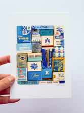 Load image into Gallery viewer, BLUE OBJECT ARRANGEMENT POSTCARD PRINT

