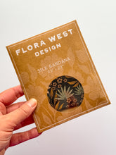 Load image into Gallery viewer, MIDNIGHT GARDEN SILK BANDANA
