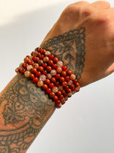 Load image into Gallery viewer, RED JASPER, HEMATOID QUARTZ, CARNELIAN BRACELET
