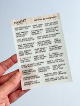 Load image into Gallery viewer, SELF LOVE AND ACCEPTANCE PROMPT STICKER SHEET
